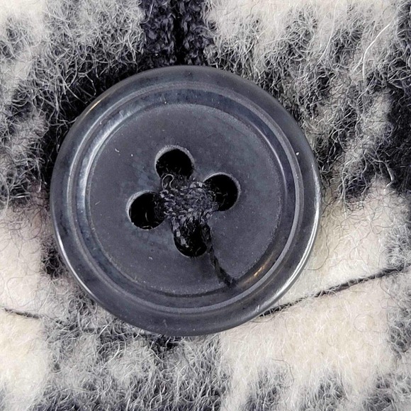 Talbots Blazer Jacket Womens 4 Wool Button Lined Black White Plaid Gingham - Picture 6 of 9